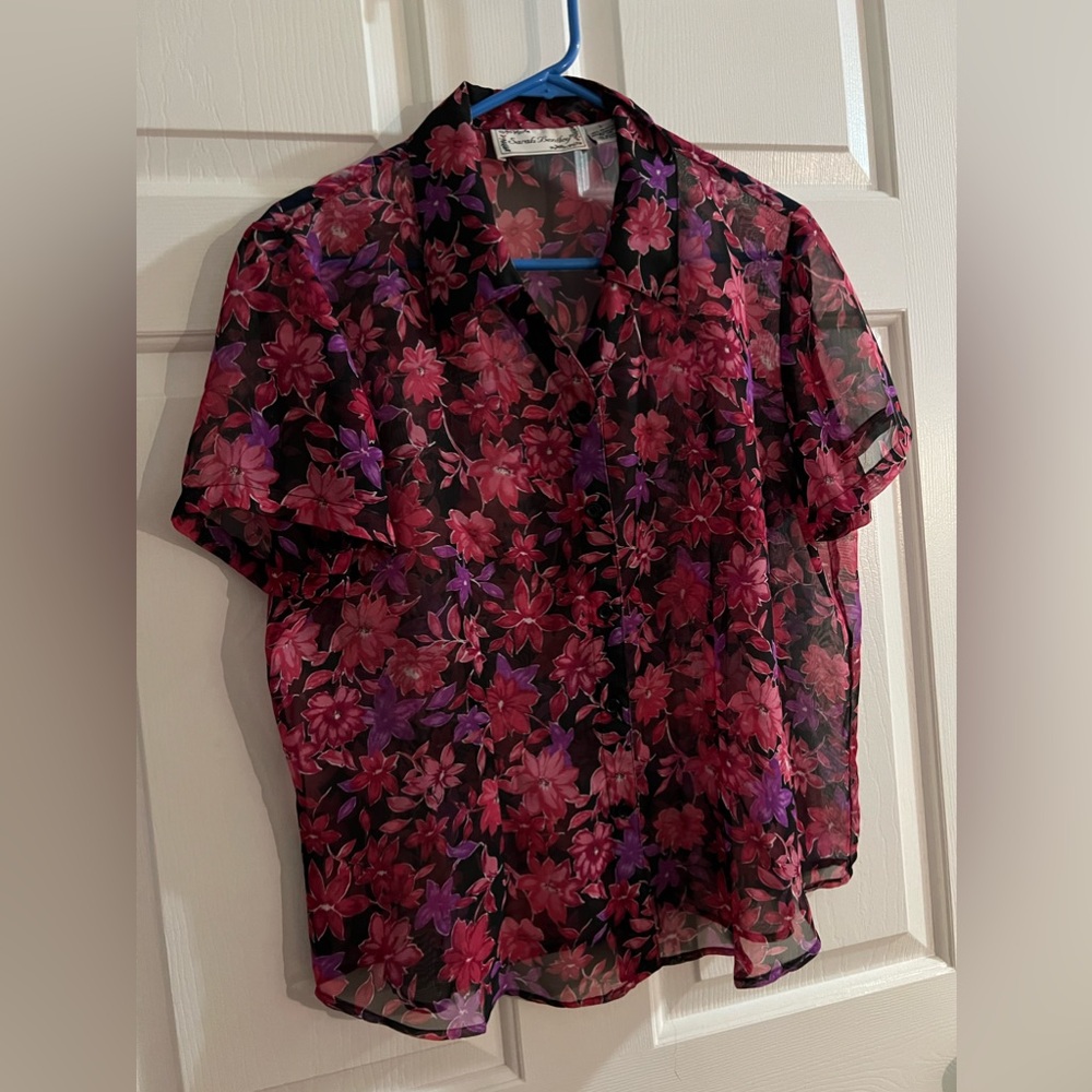 Sarah Bentley Sheer Button Down Blouse 🔥